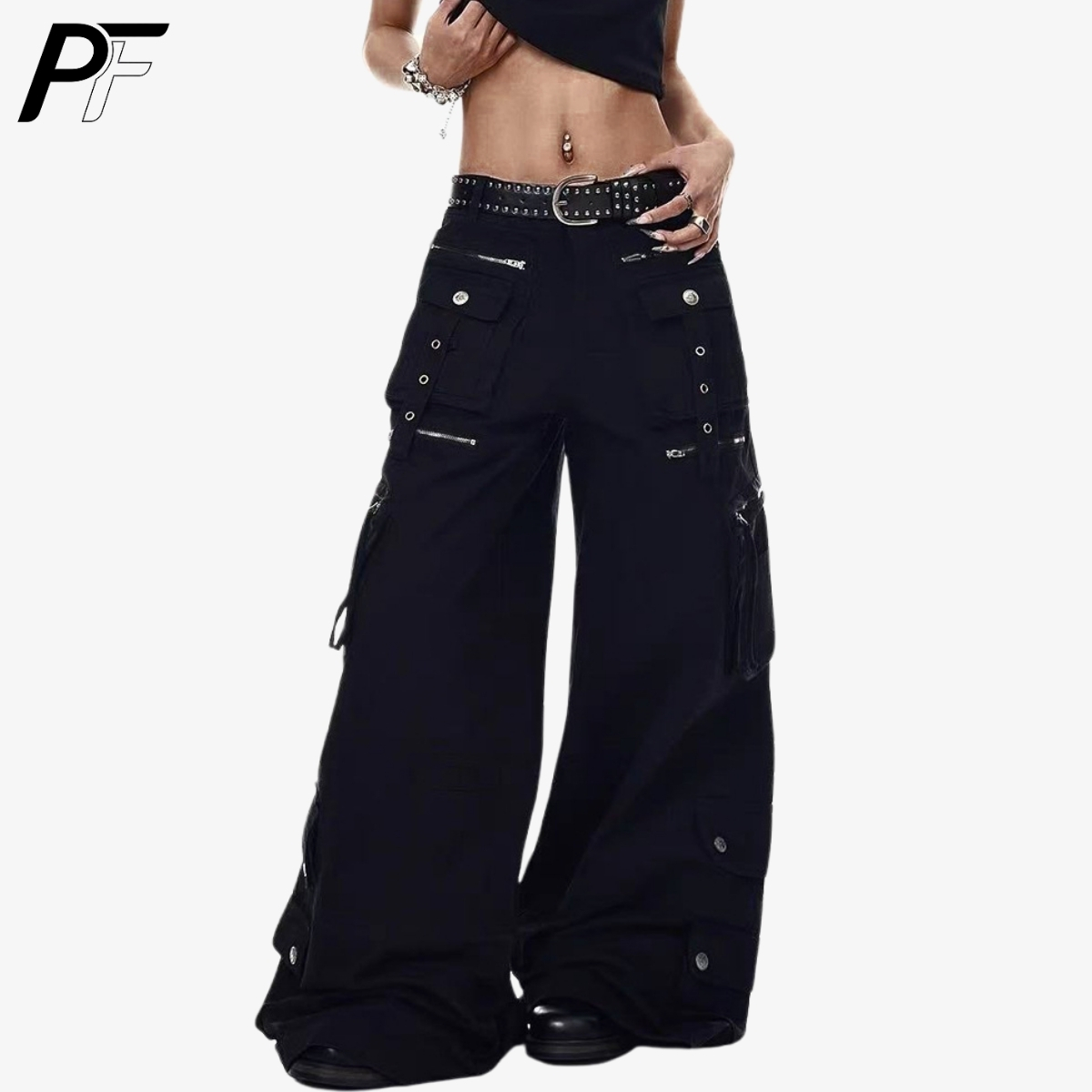 Streetwear Brand Pants - Grunge Techwear Wide Leg Cargo Pants
