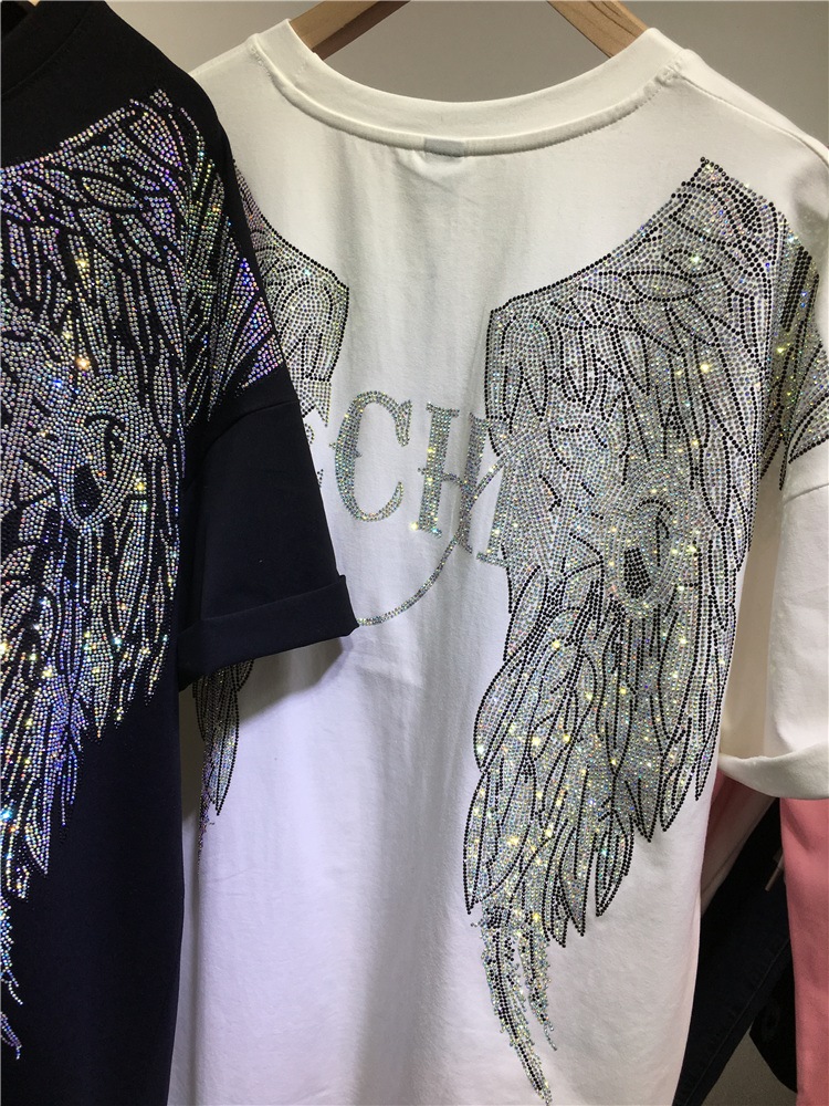 L-4XL Oversize Rhinestone Ange - огляд і ціна Streetwear Clothing Brands