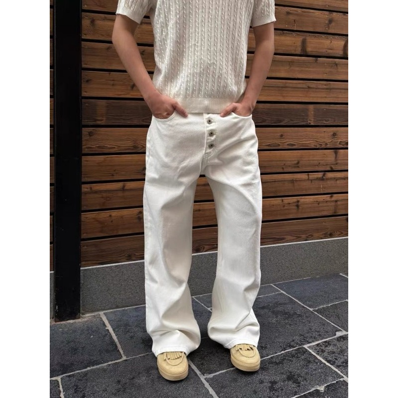 Men's White Wide Leg Jeans Hig - огляд і ціна Streetwear Brand Pants