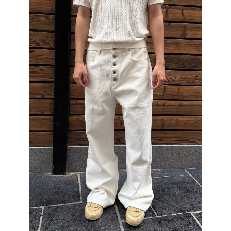 Men's White Wide Leg Jeans Hig - огляд і ціна Streetwear Brand Pants